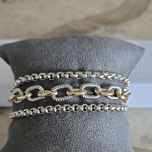 Triple Chain Bracelet w/Magnetic Closure, NWOT